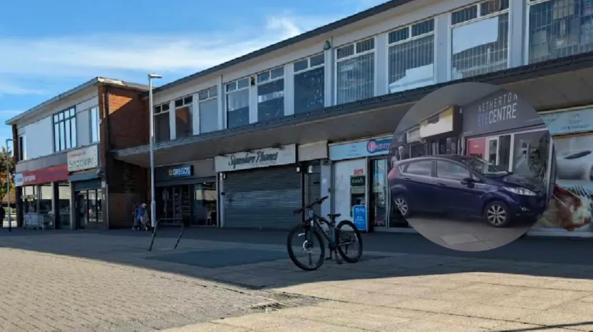 Vauxhall Corsa Hits Parked Ford, Crashes Into Bootle Optician